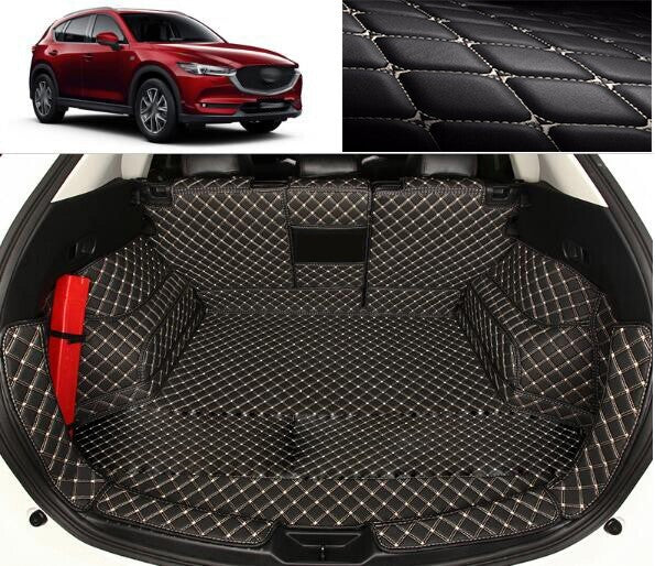 ya 7 6.10.3 Car Leather Boot Cargo Liner Tray Rear Trunk Floor Mat for Mazda for CX-5 2021-2023