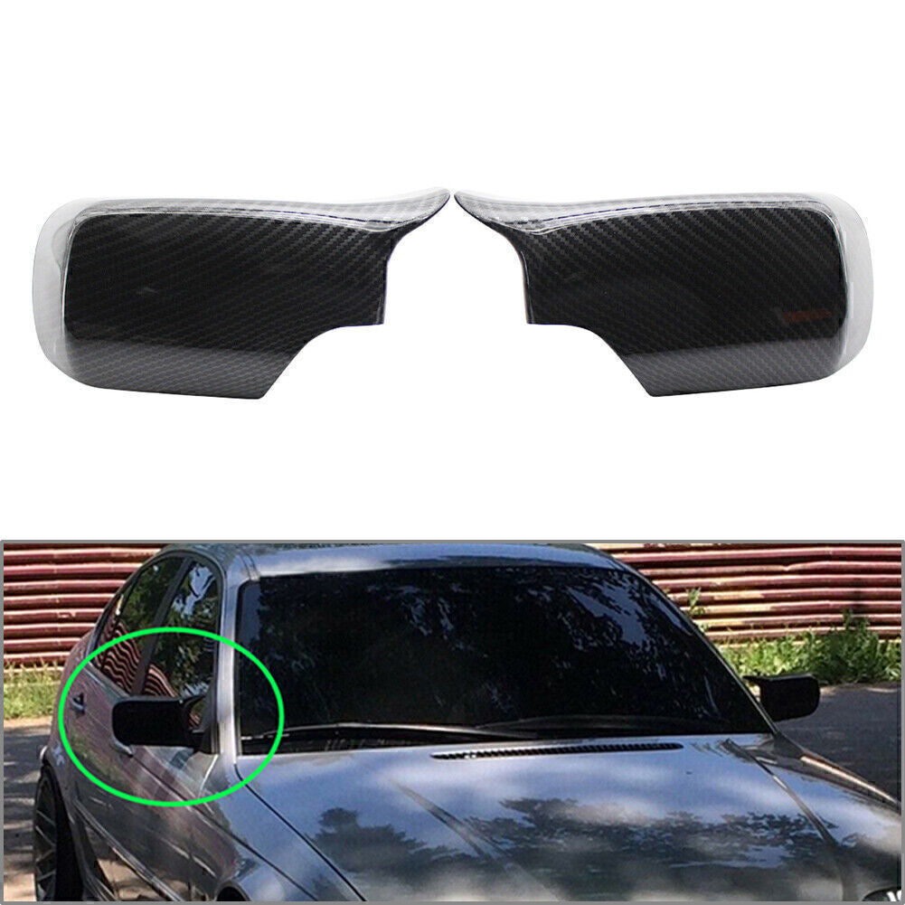 ya 7 6.10 Carbon Fiber Rear View Mirror Cover Shell Fit for BMW E46 4 door 3 Series 1998-2005