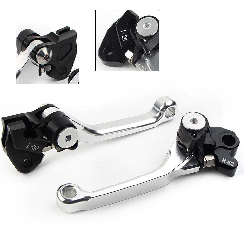 ya 2 7.15 Brake Clutch Levers Handle Fit for Suzuki RMZ450 2005-2019 2020 2021 2022 SILVER po
