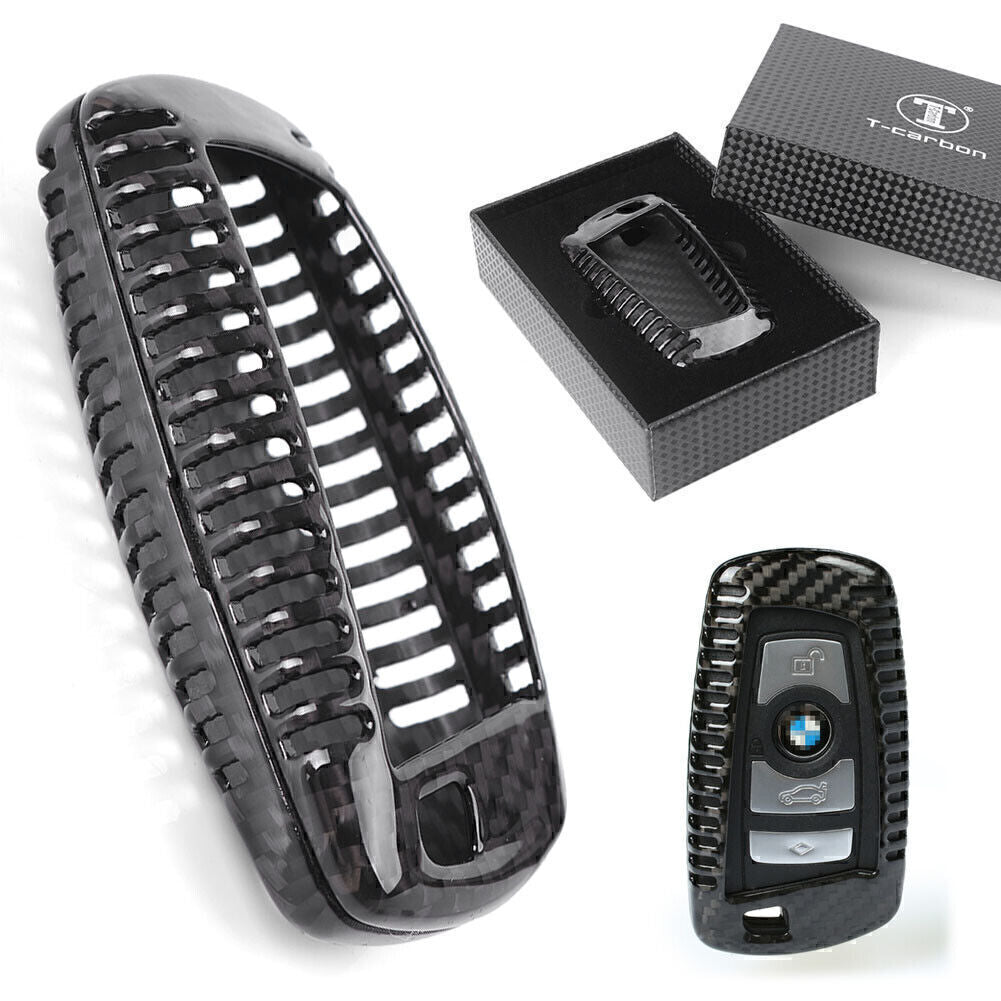 ya 5 6.16 Black Carbon Fiber Remote Key Case Fob Shell Fit for BMW 1 2 3 4 5 6 7 X1 X3 Series