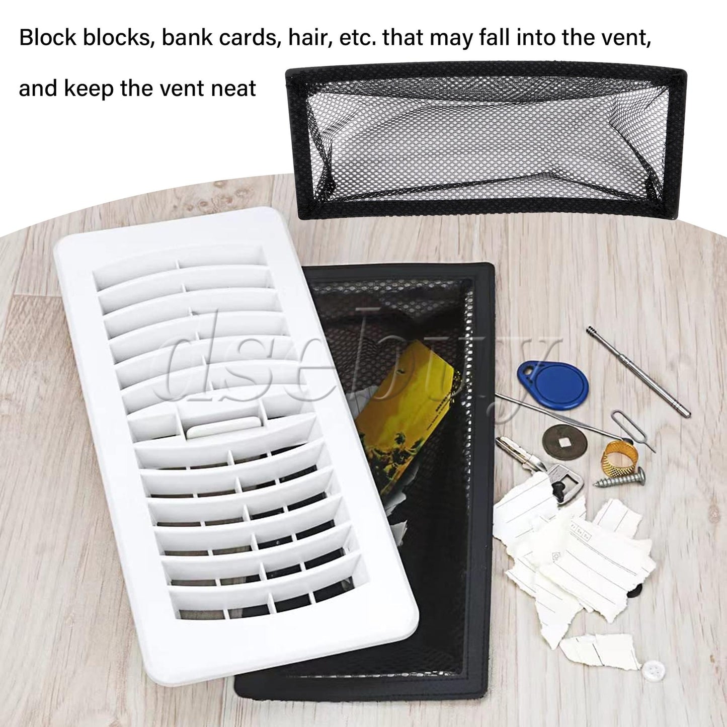 ya 25 5Pieces Air Vent Covers Polyester Net S n Trap Black 4 x10 for Home Floor