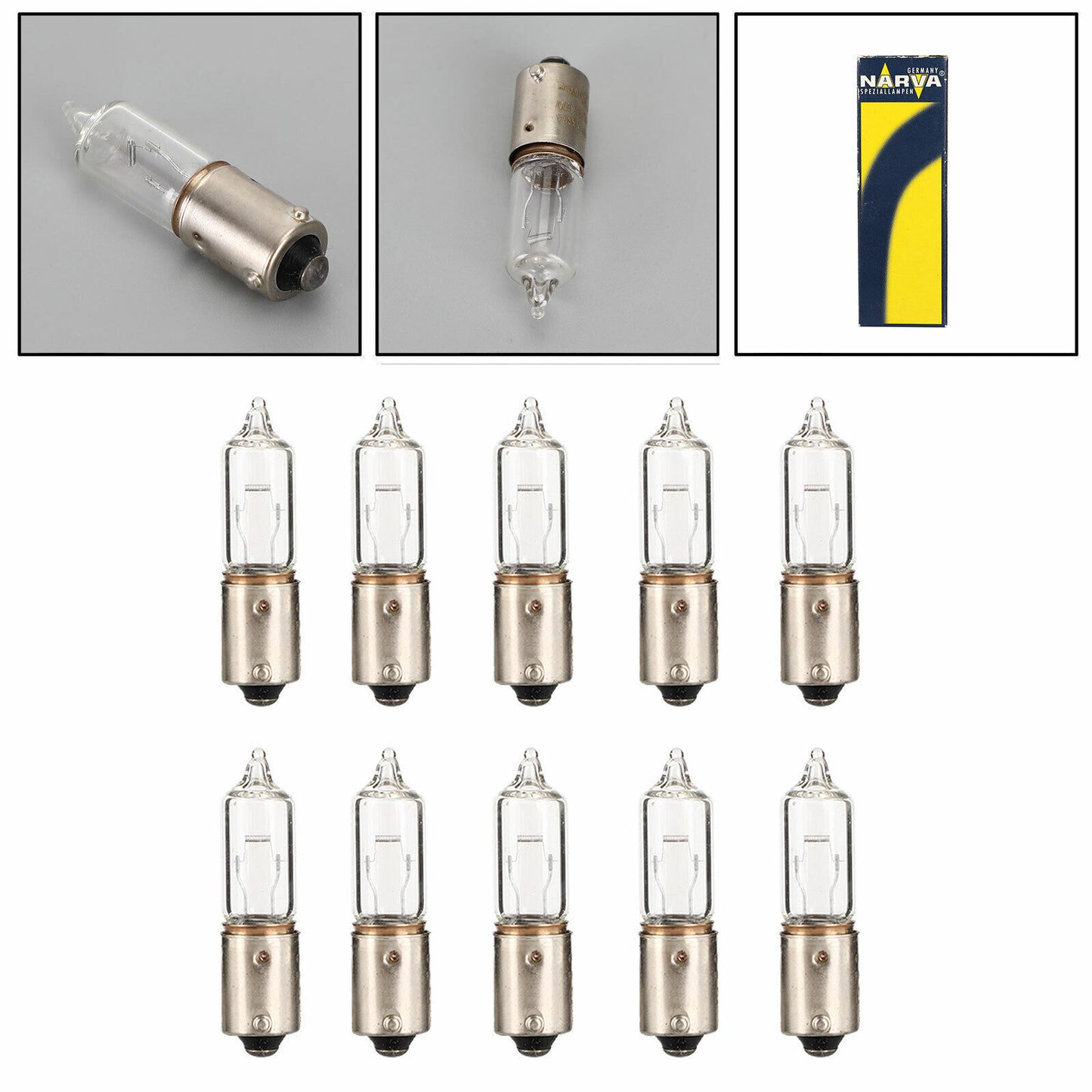 ya 1 8.5.3 10x For NARVA 68191 Car Auxiliary Bulbs H21W 12V21W BAY9s