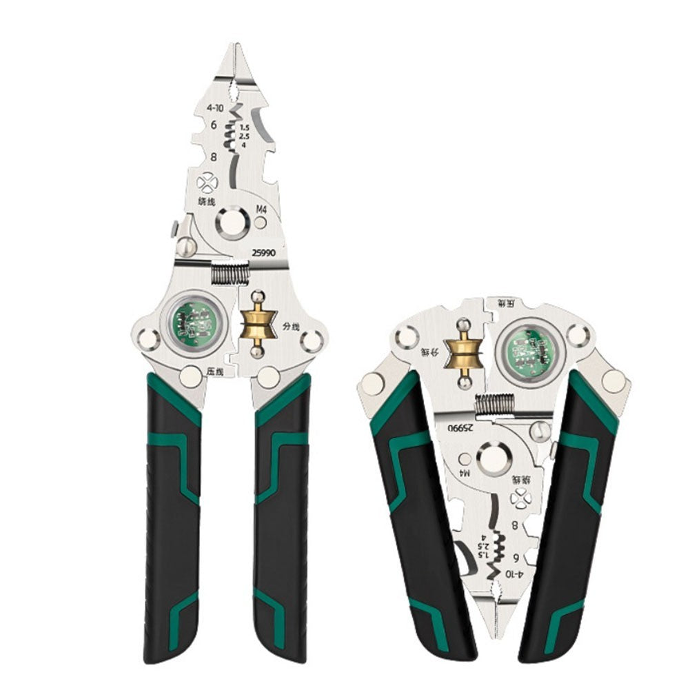ya 25 Folding Wire Strippers Pliers with Cutting Crimping and Voltage Testing Tool