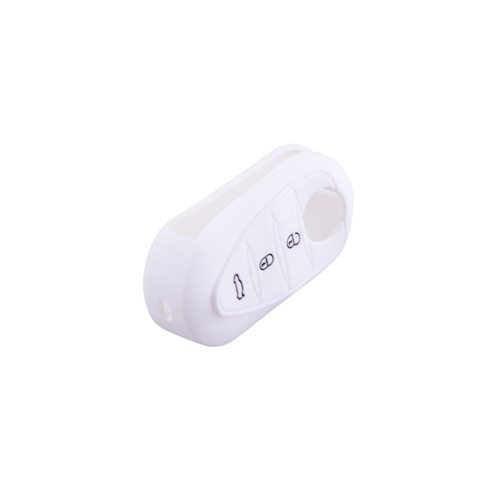 ya 10 5.28 White 3-Button Silicone Key Case Cover Shell Fits for Alfa Romeo 4C Mito Giulietta