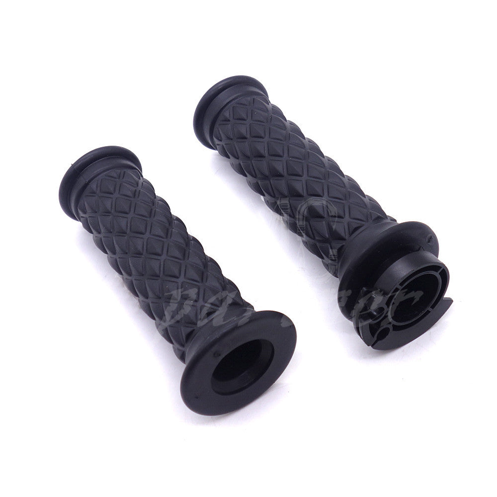 ya 5 8.7 7/8 Black Motorcycle Hand Grip Throttle Handlebar Open Bar End Chopper Bobber