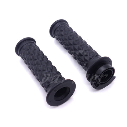ya 5 8.7 7/8 Black Motorcycle Hand Grip Throttle Handlebar Open Bar End Chopper Bobber