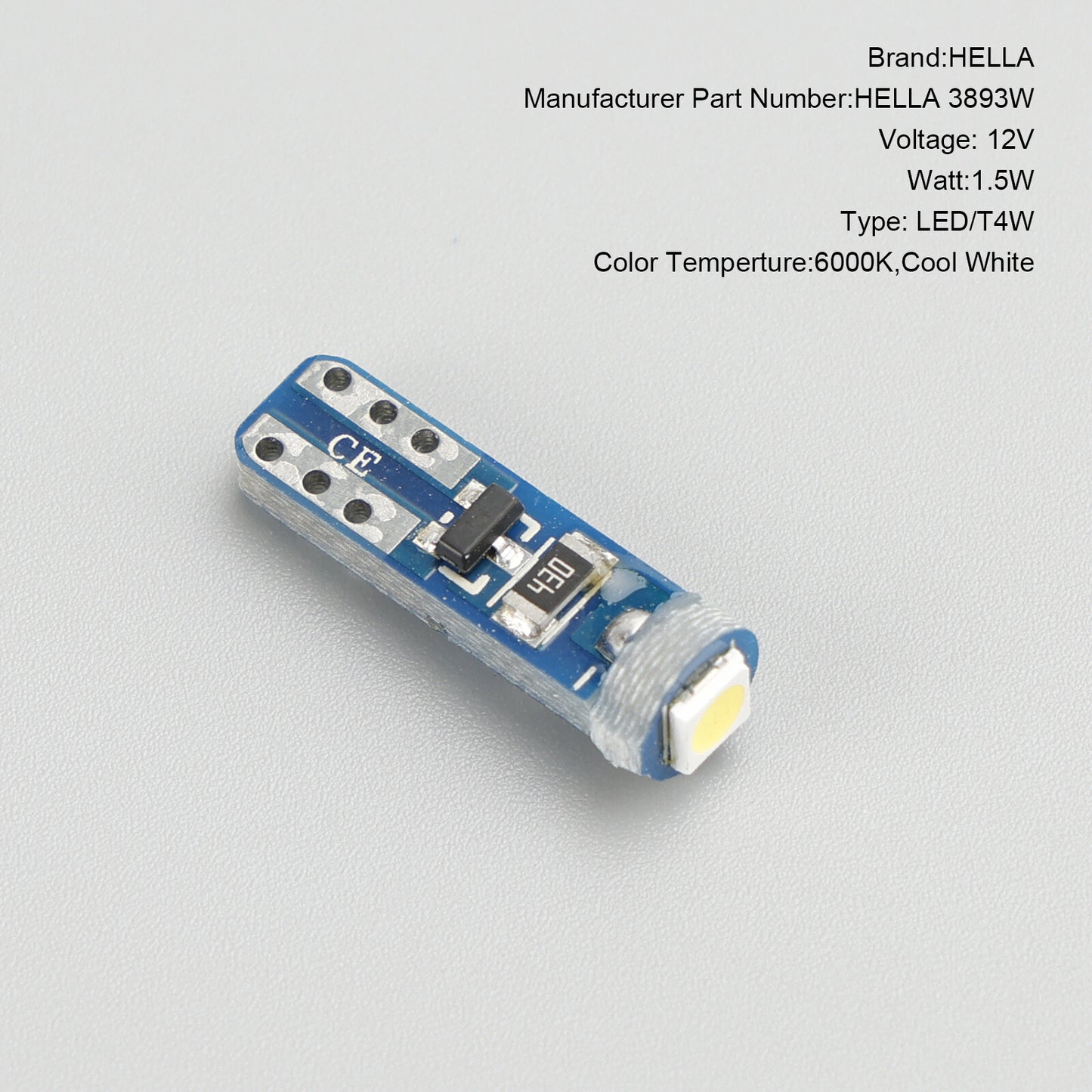 ya 1 8.5.2 10X For LED Retrofit 2721W Wedge T5 12V 1W W2X4.6D 6000K