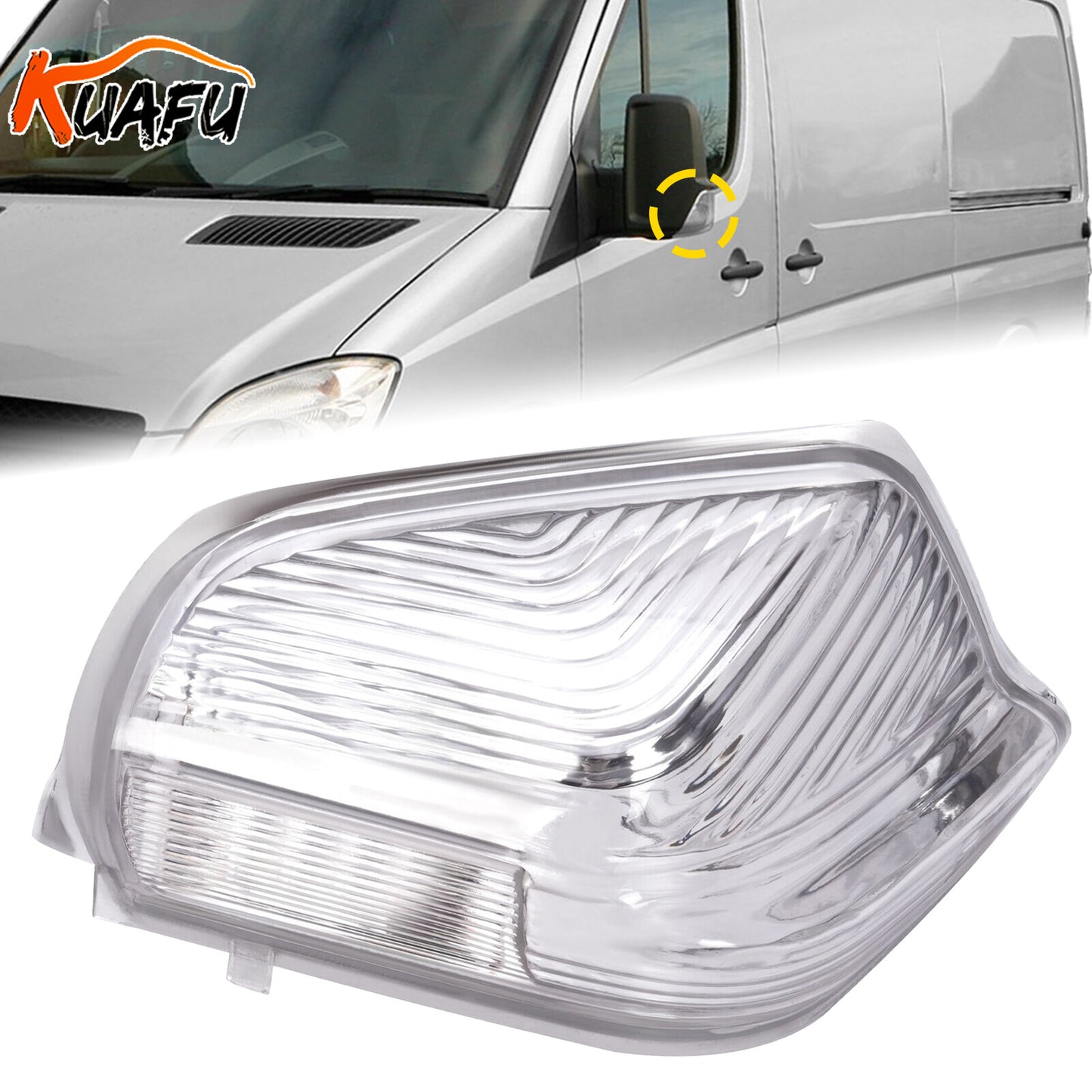 ya 4 6.17.2 KUAFU Mirror Light Left Driver Side for VW Crafter Sprinter 06 2007-2021