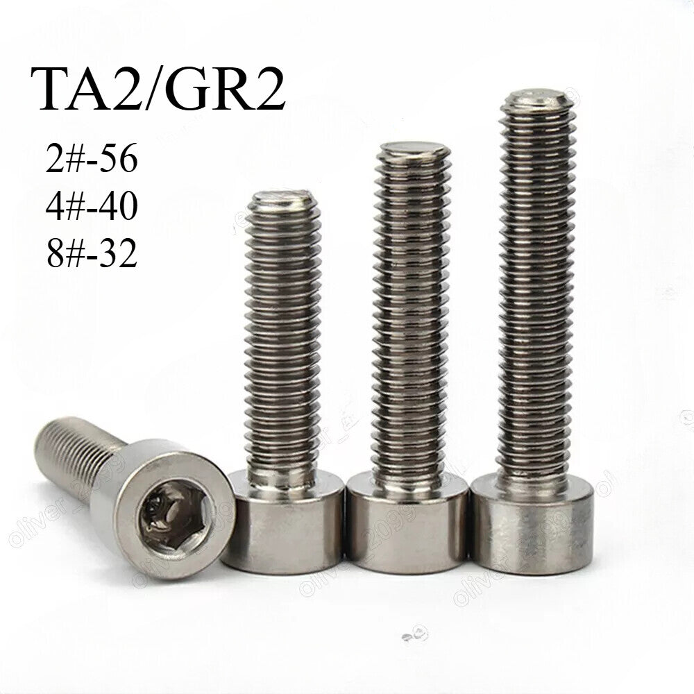 5/25 Pcs Titanium GR2 DIN912 Hex Socket Bolts Cap Head Screws 2# 4# 8#