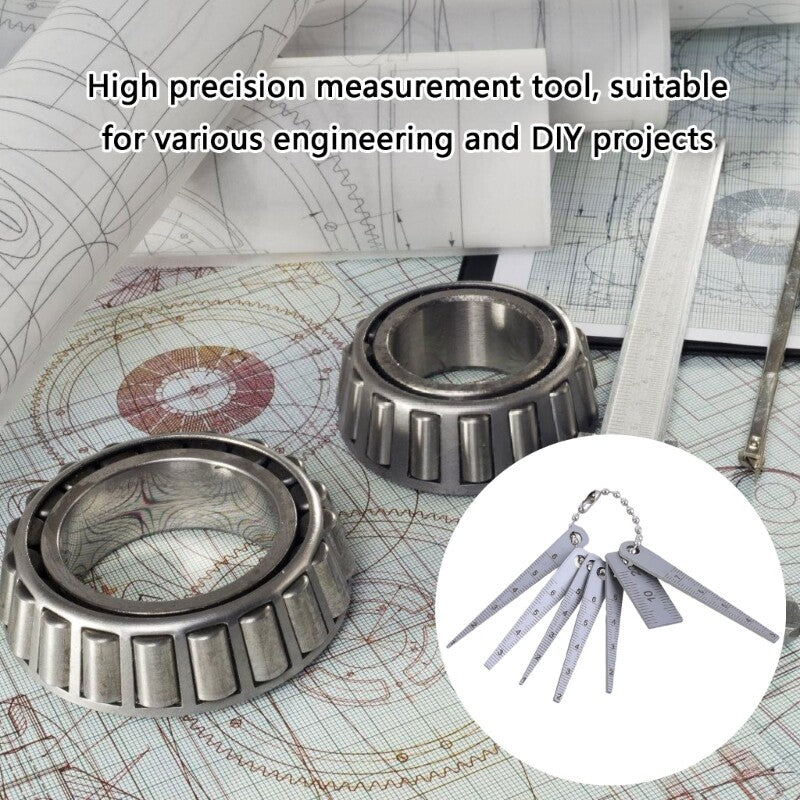 ya 14 7pcs Stainless Pocket Tapered Ruler Set Lightweight Gaps Gauge with Clear Scale