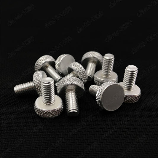 Select M3 M4 M5 M6 Aluminum Alloy 6063 Knurled Thumb Screw Round Large Flat Head