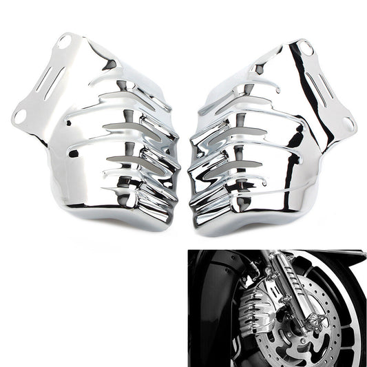 ya 4 6.17.2 Chrome Front Brake Caliper Screen Insert Covers for Harley Touring Road Glide