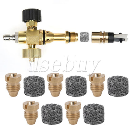 ya 26 10Pieces Brass Thread Nozzle 1160psi 1.1mm Mesh Filter for Snow Foam Lance