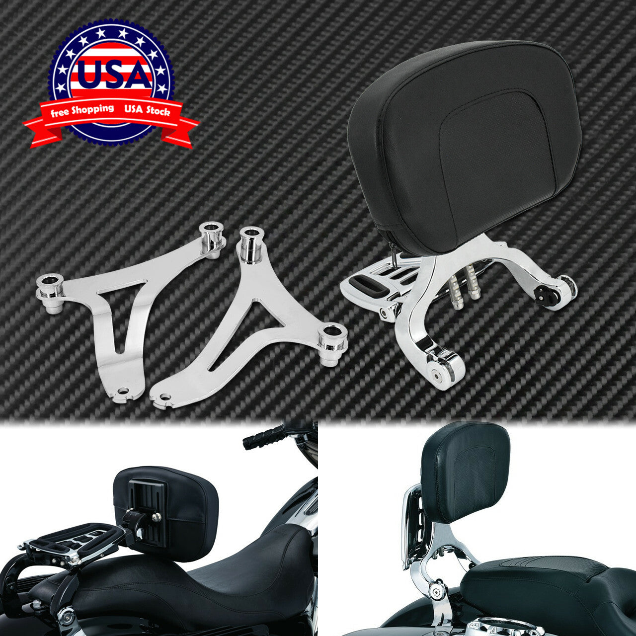 ya 3 6.25.3 Multi-Purpose Driver & Passenger Backrest Fit For Indian Hard Bag Chieftain 14