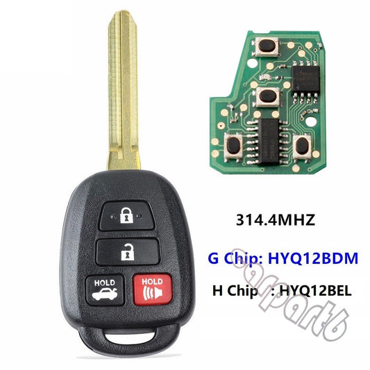 ya 10 5.28 2-Piece Keyless Remote Keychain - H Chip for 2014 2015 and 2016 for Toyota for Camry and for COROLLA 