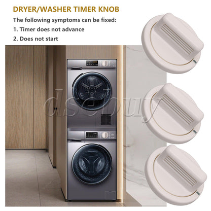 ya 26 4Pieces White Dryer Washer Timer Control Knobs Replacement for GE AP3207448