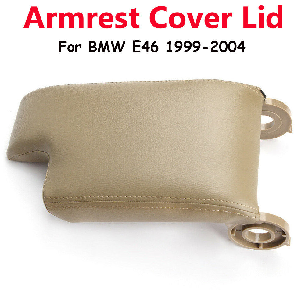 ya 5 8.7 For 1999-2004 for BMW E46 Center Console Lid Armrest Arm Rest Cover Beige Leather