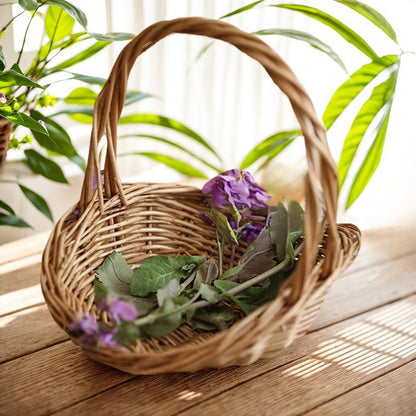 ya 15 10.20 Natural Willow Basket for Fruit Storage Picnic Carrying