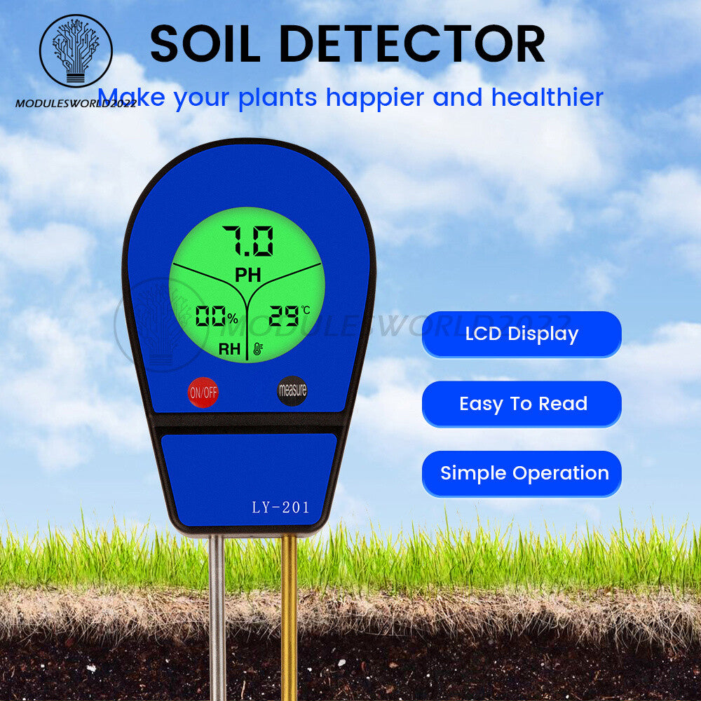 ya 26 3in1 Soil PH Meter Moisture Temp PH Tester Humidity Soil Moisture Detor Meter