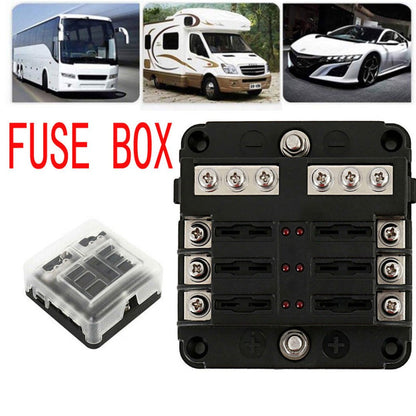 ya 5 8.7 Universal 6 Way Fuse Box Block Fuse Holder Box Car Vehicle Circuit Automotive