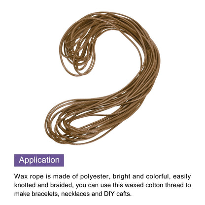 ya 5 8.7 Coffee 2mm Waxed Cord 11 Yard Wax Bead Thread String for Jewelry Make