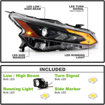 ya 10 10.28 Full LED Projector Headlight For 2023-2024 Altima Headlamp Passenger Side n