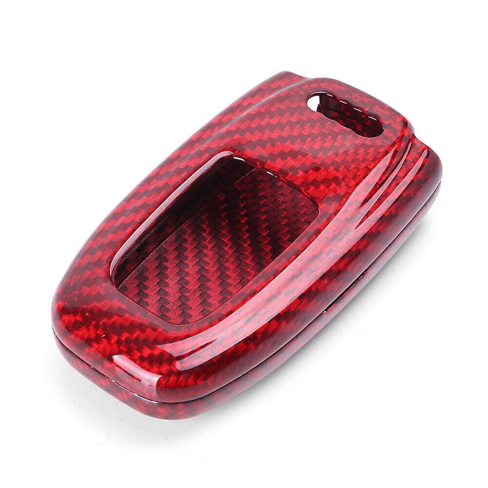ya 5 8.7 Red Carbon Fiber Remote Key Fob Case Shell Fit for Audi A5 Q5 Q7 R8 S3 S4 S7 S8