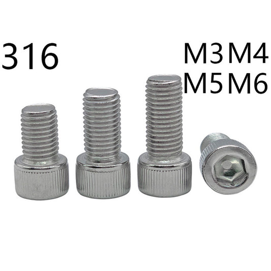316 Stainless Steel DIN912 Hex Socket Bolts Cap Head Screws M3 M4 M5 M6