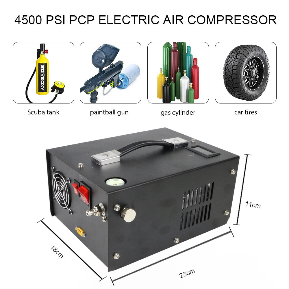 ya 14 Factory Dit 12V/110V/220V Portable 4500psi 300 bar Pcp Pump Mini Car Pump