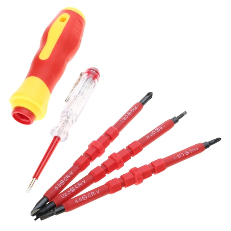 ya 26 5Piece Insulated Screwdriver with Functio lity for Electrical Work