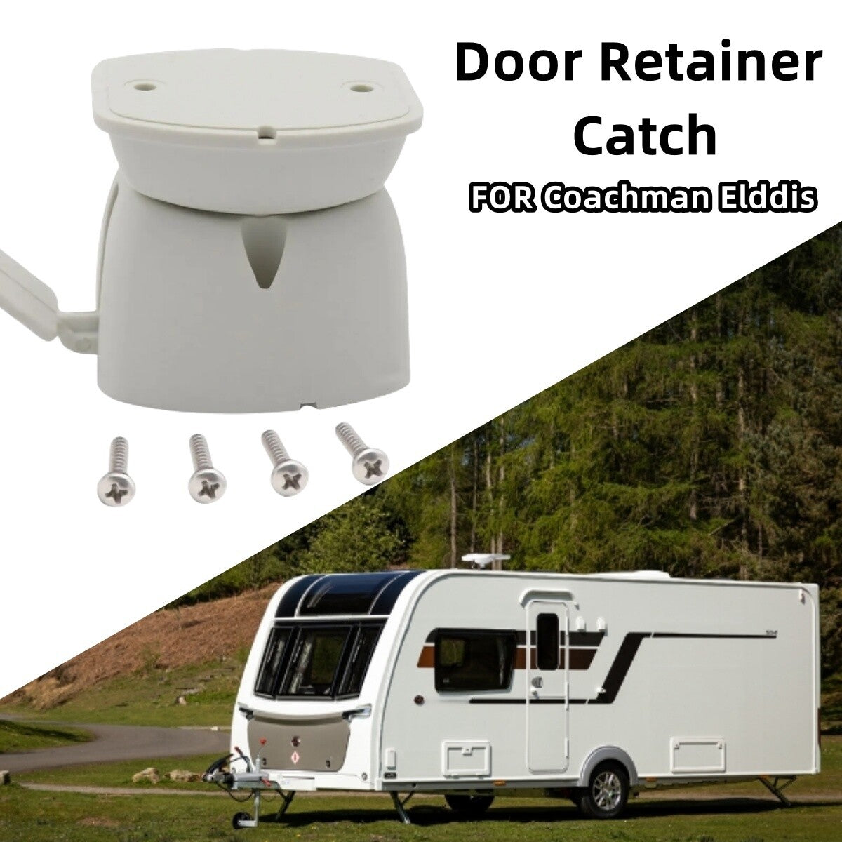ya 10 5.28.2 Door Retainer Catch For Coach for MAN Elddis Caravan Motorhome White Plastic