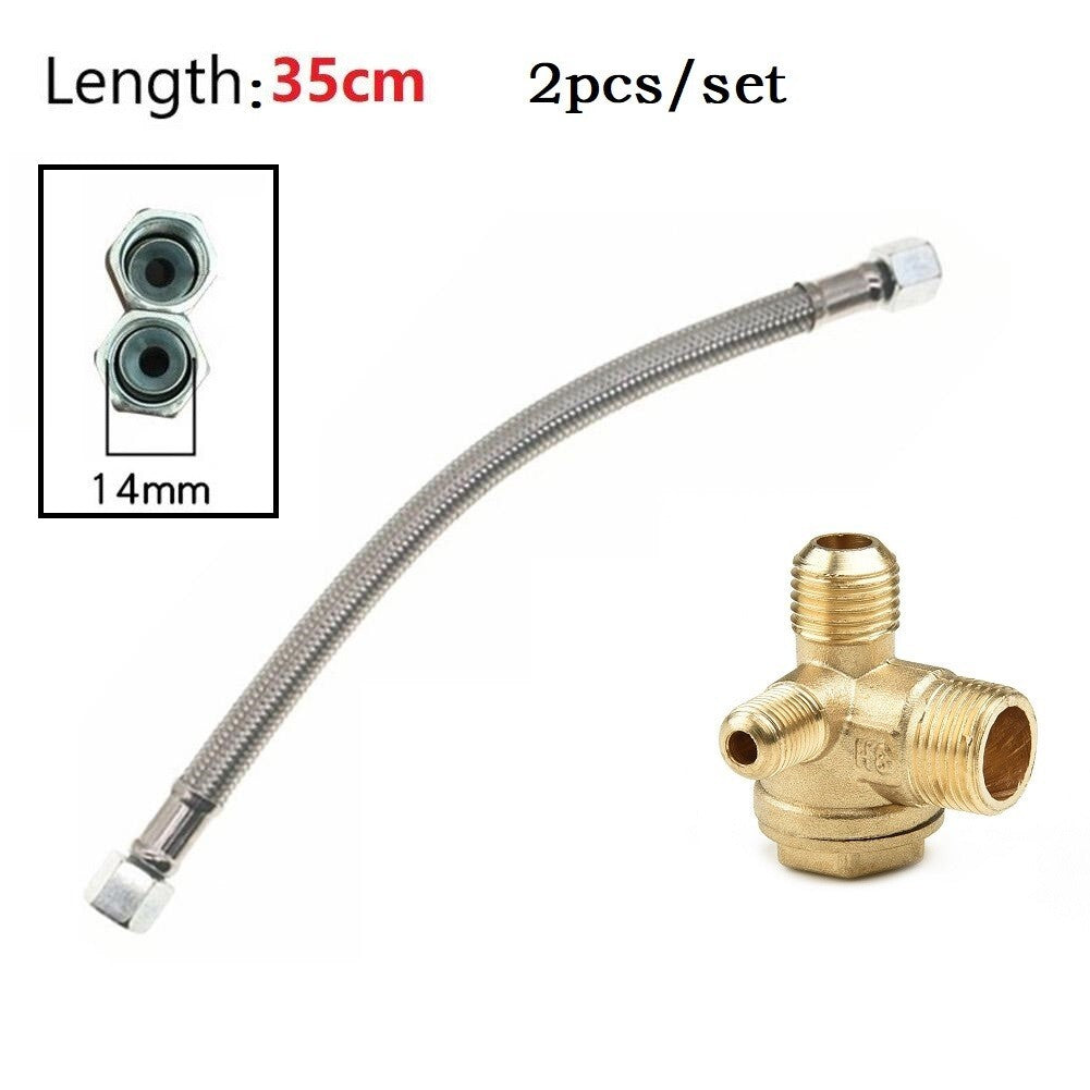 ya 14 2PCS/set 350mm Air Compressor Pump Hose Connecting High Quality Aluminum Tube