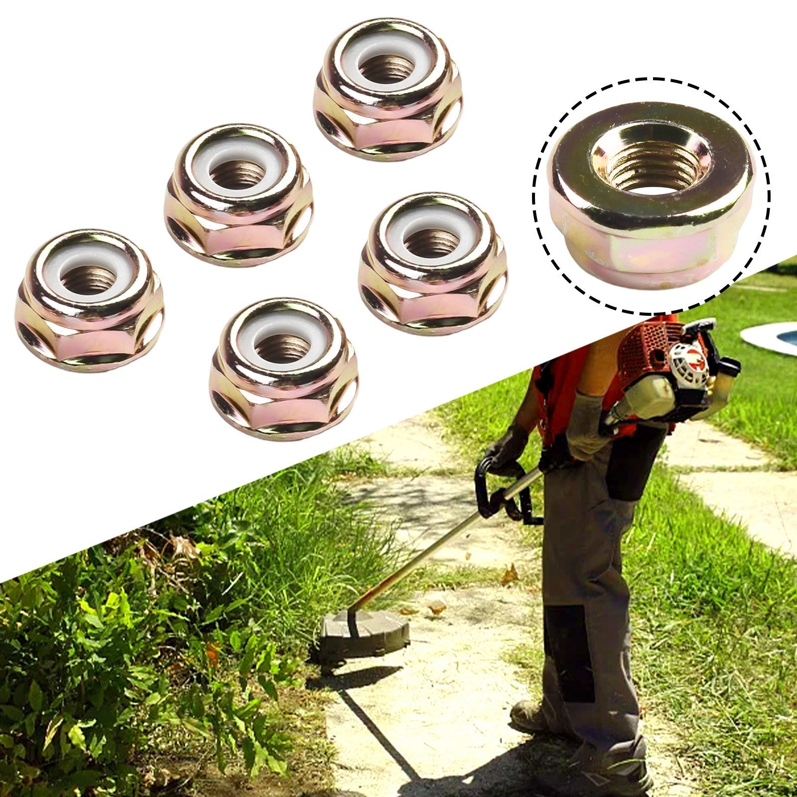 ya 14 5PCS String Trimmer Brush Cutter Gear For Head Case M10x1.25 Nuts