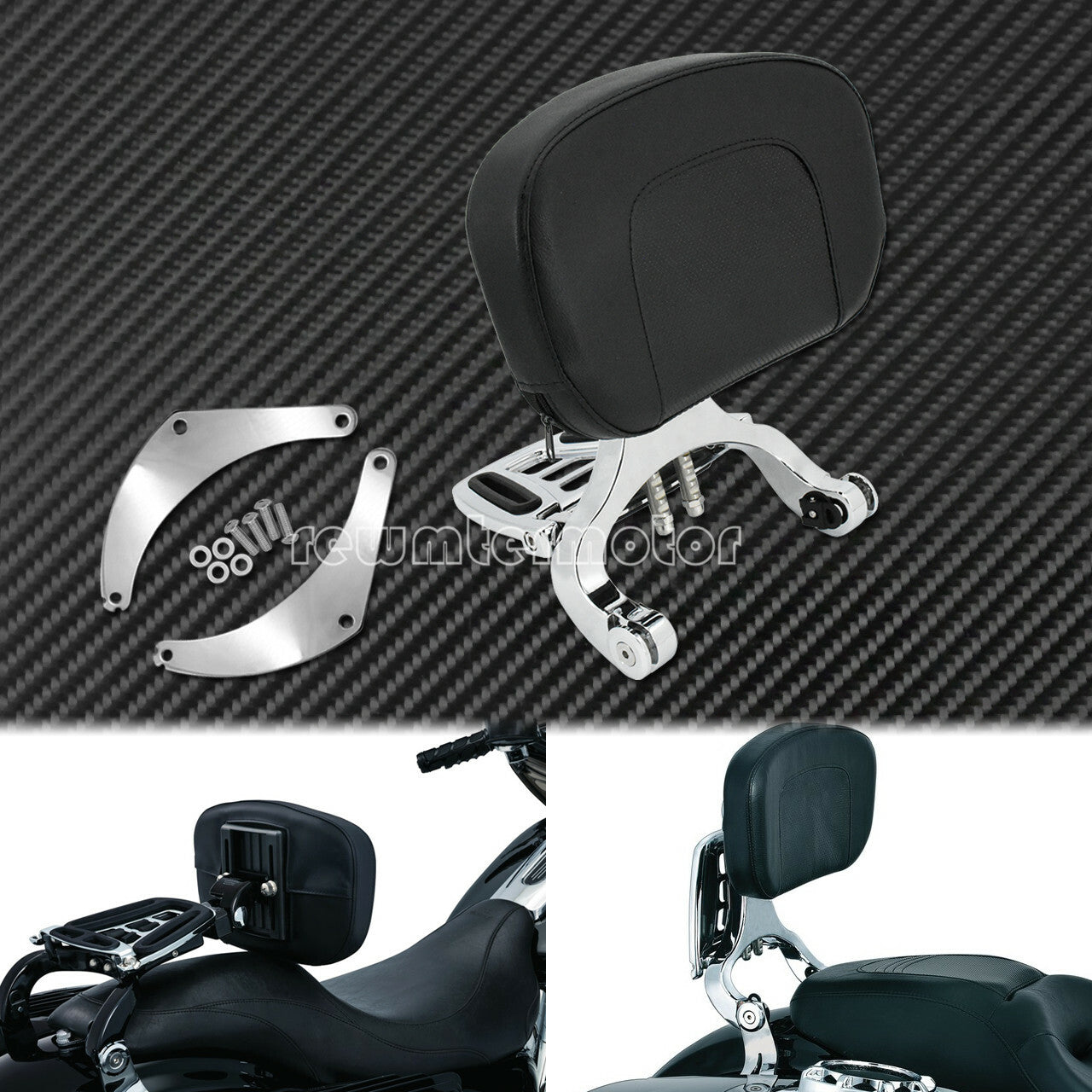 ya 3 6.25.3 Multi-Purpose Driver & Passenger Backrest Fit for Harley Steet Bob 2018-2022
