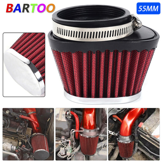 ya 8 5.26 Red 55mm/2.17 Air Filter Cleaner Round Tapered Replacement For Motorcycle / Car