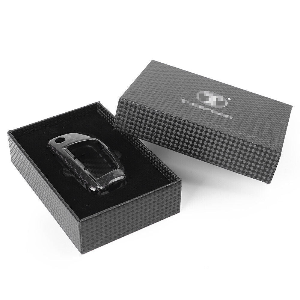 ya 10 5.28 Carbon Fiber Key Remote FOB Case Shell Fits for Audi A3 A4 TT R8 Q3 Q5 Flip Key case