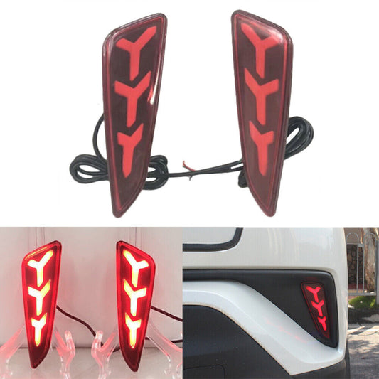 ya 1 7.3 Fit for Toyota CHR 2017-2018 Red Rear Bumper Rear Lights Lamps LH+RH Taillight