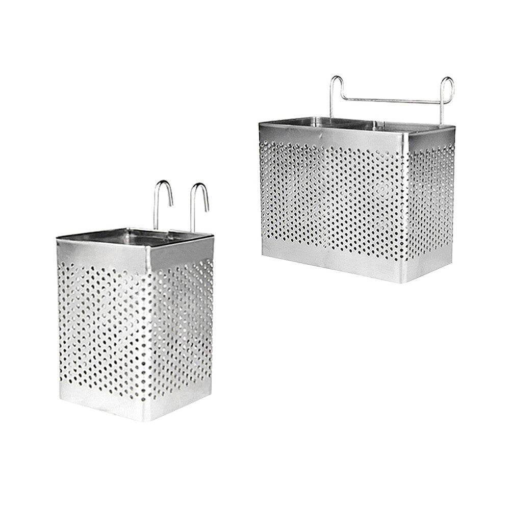 ya 25 2PCS Drying Rack Basket With Hooks Hanging Utensil Drainer Silverware Holder