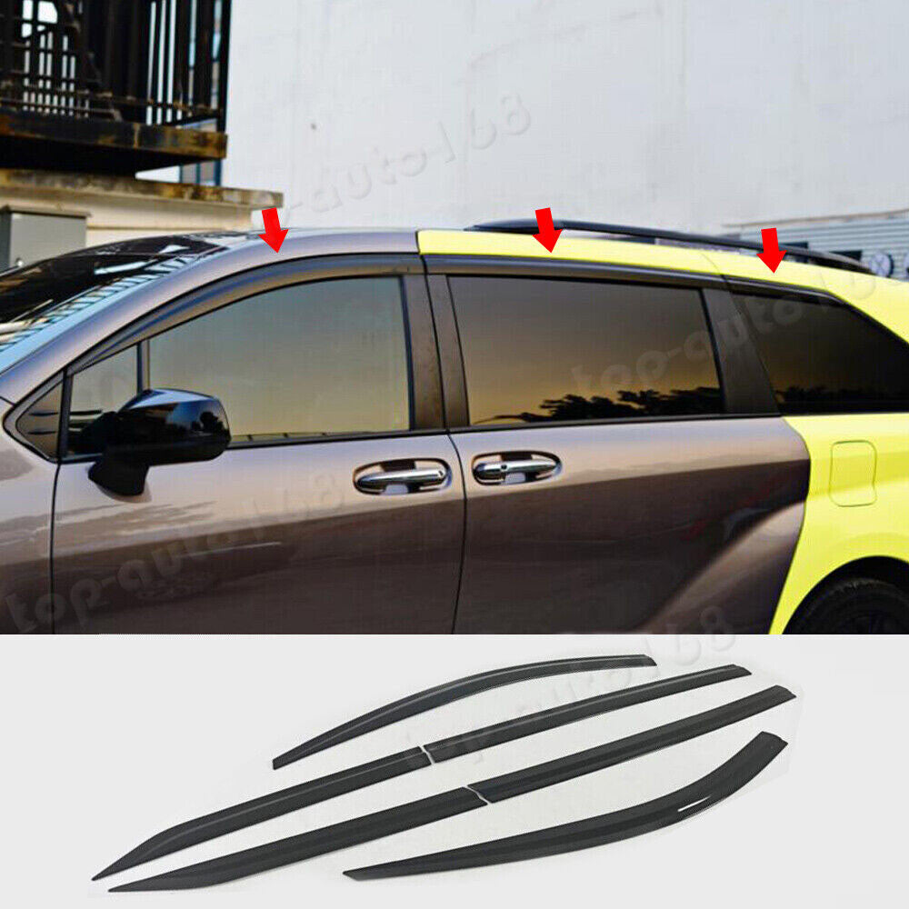 ya 4 6.17 for Toyota for SIENNA 2021-23 Black Window Visor Vent Shade Sun Rain Guard Cover 6x