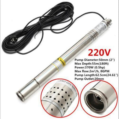 ya 14 2 Well Water Pump 180ft 8GPM IP68 Submersible Bore Max 1m3/h 50M 115V 60HZ