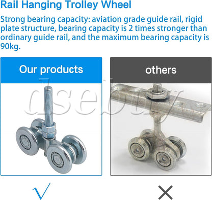ya 14 Steel Trolley Hanger Rigid ings Roller Barn Door Sliding Dia 24mm H4-3