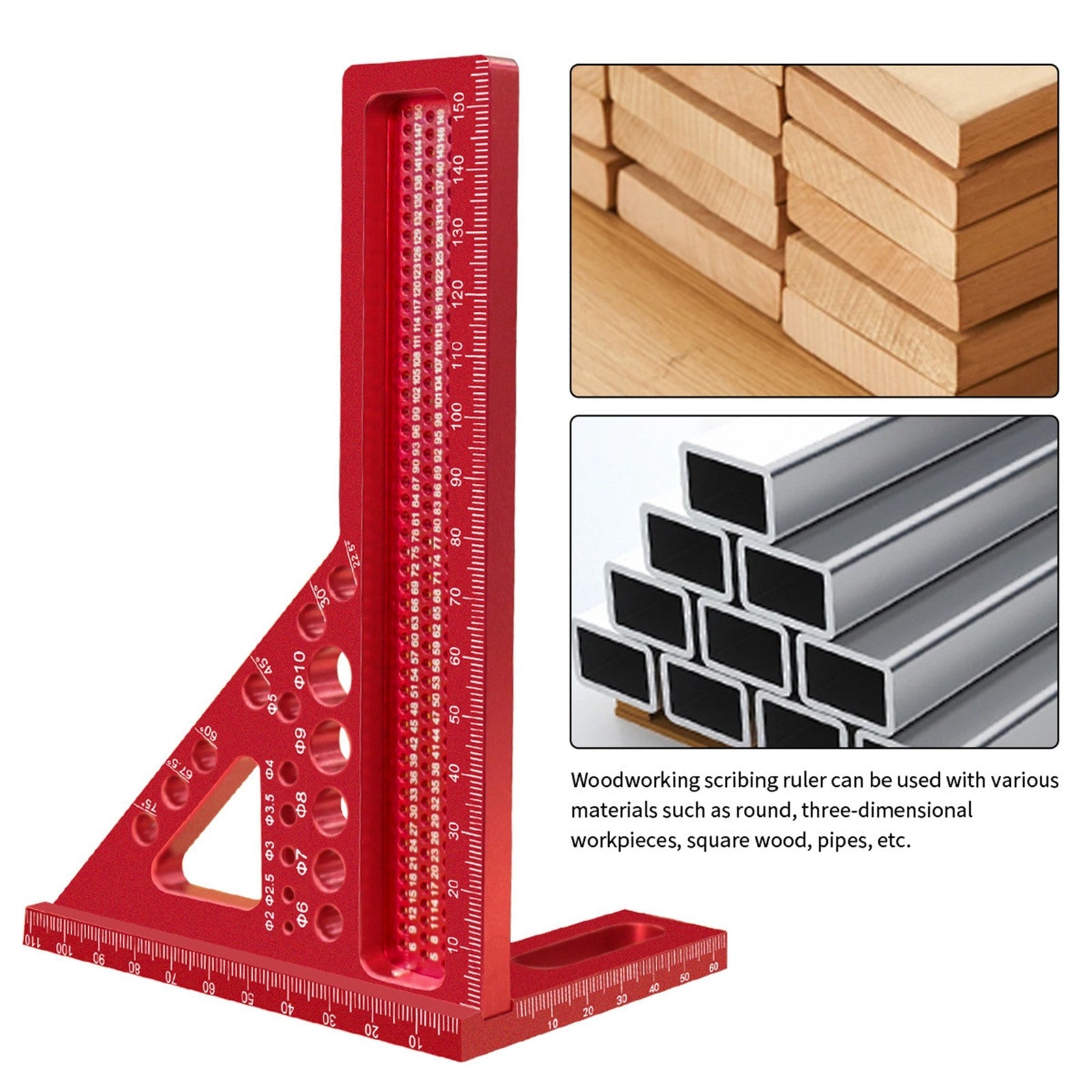 ya 14 3D Multi Angle Measuring Ruler Metric 22.5-90 De Woodworking Square