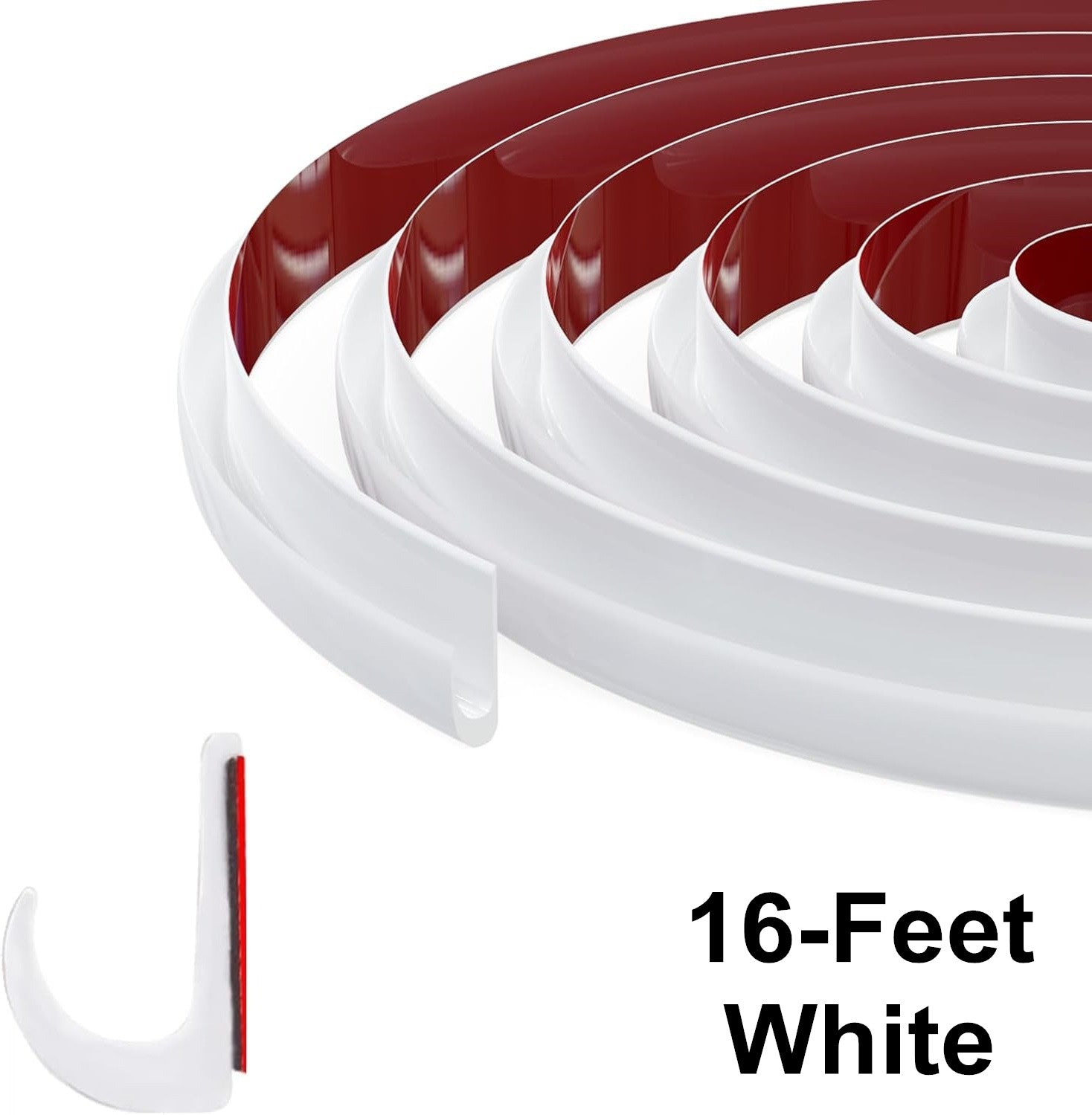 ya 10 5.28.2 16FT White RV Rain Gutter Flexible PVC Drip Rail Molding with Self-Adhesive
