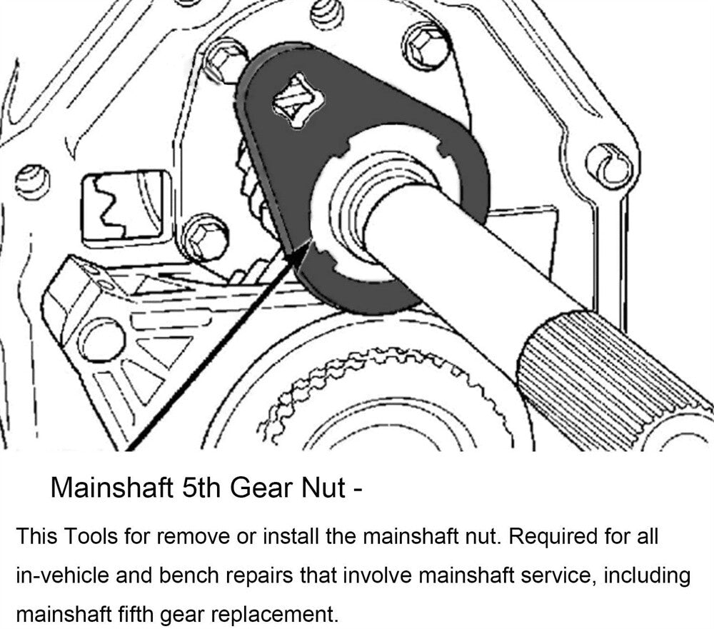 ya 5 8.7 1x Manual Transmission 1/2 Drive Mainshaft 5th Gear Nut Wrench for Dodge NV4500