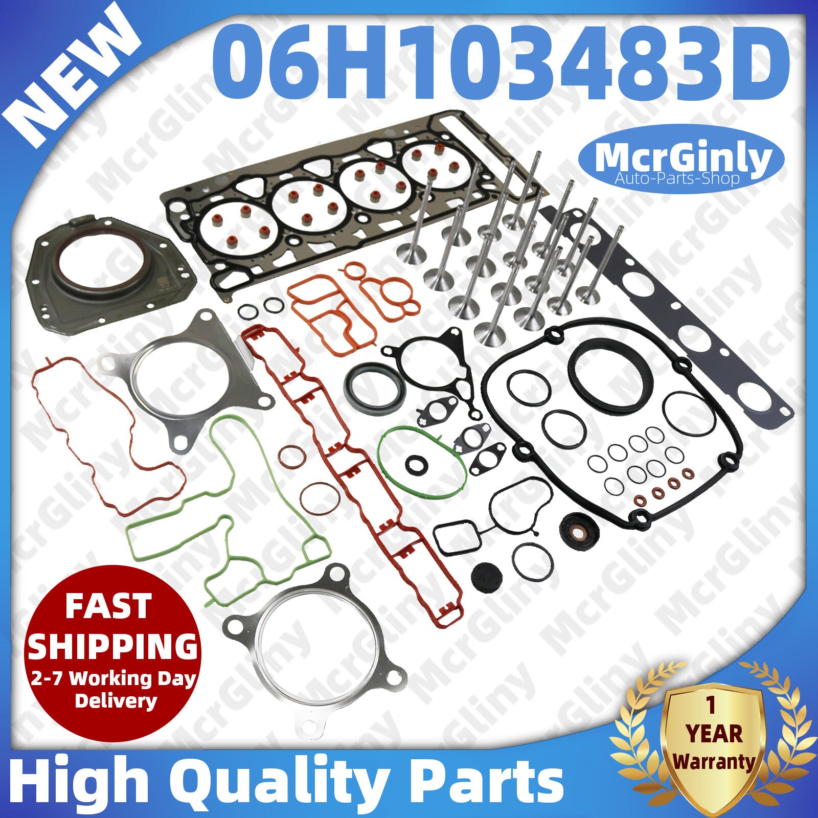ya 9 6.5.3 2nd Generation Engine Overhaul Kit EA888 with Valves for VW for Golf for Passat for Audi A5