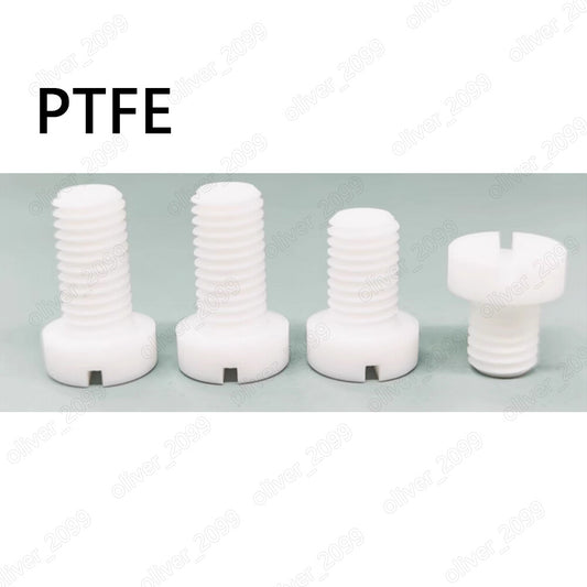 PTFE Plastic Slotted Cheese Head Screws M3 M4 M5 M6 M8