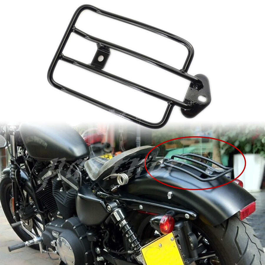 ya 12 5.21 Black Luggage Carrier Rack Solo for Seat for Harley Sportster 883 1200 2004-2014
