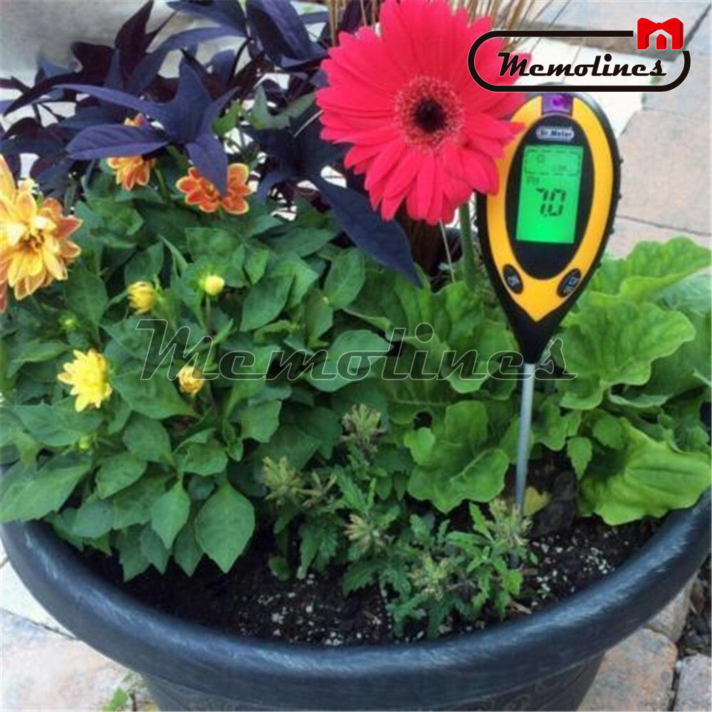 ya 26 4 In 1 LCD Digital Soil Moisture Temperature Sunlight Garden PH Tester Meter