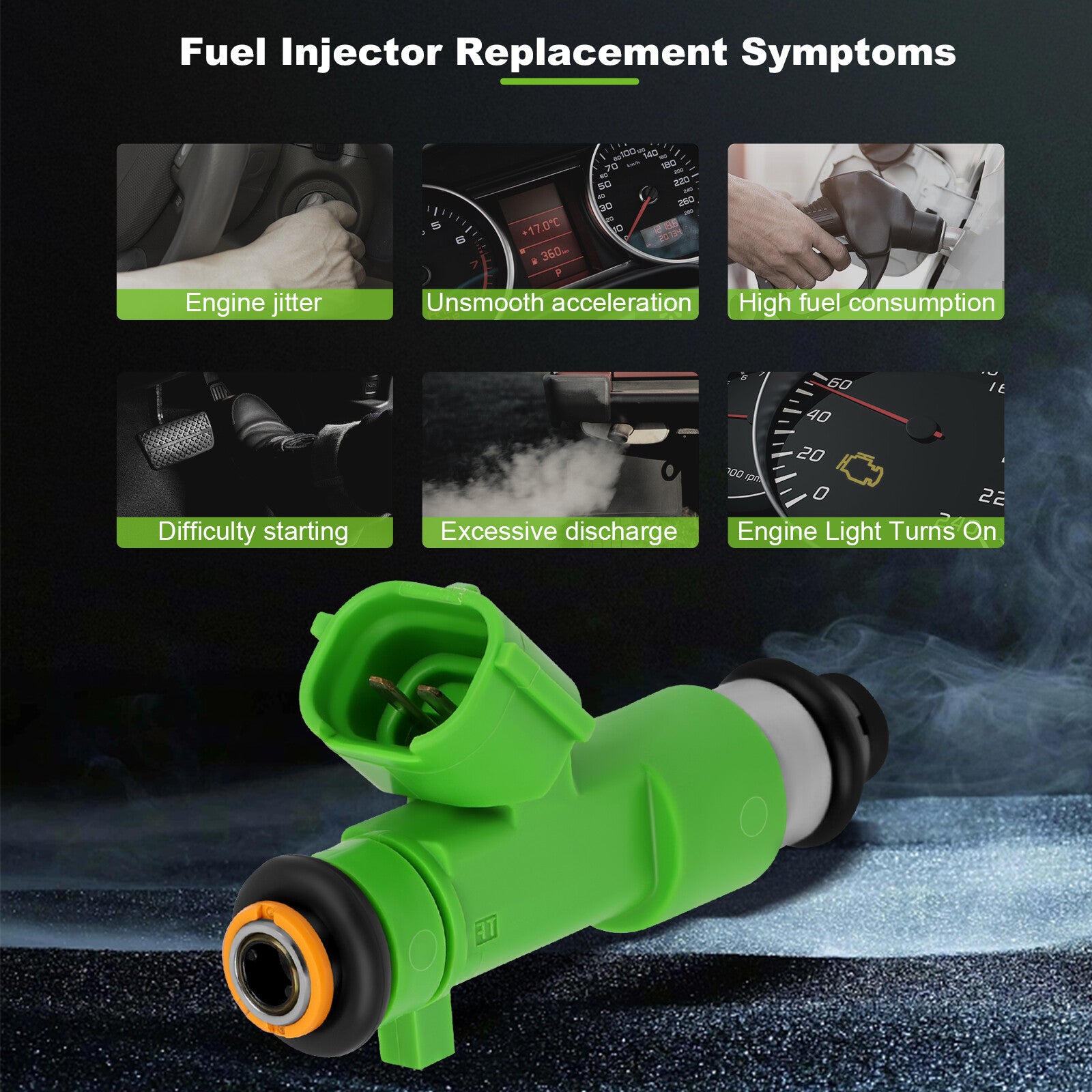 ya 1 8.5.3 6x Fuel Injectors for Maxima Altima Murano Pathfinder Quest 350Z 3.5L