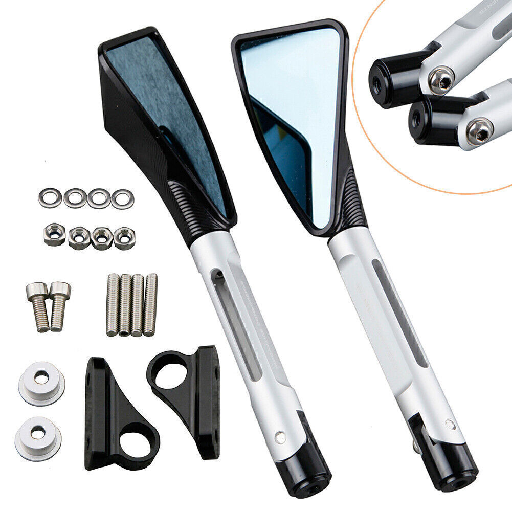ya 4 6.21 Motorcycle Rear View Mirrors Fit for Yamaha YZF R1 2002-2008 YZF R6 03-07 Silver